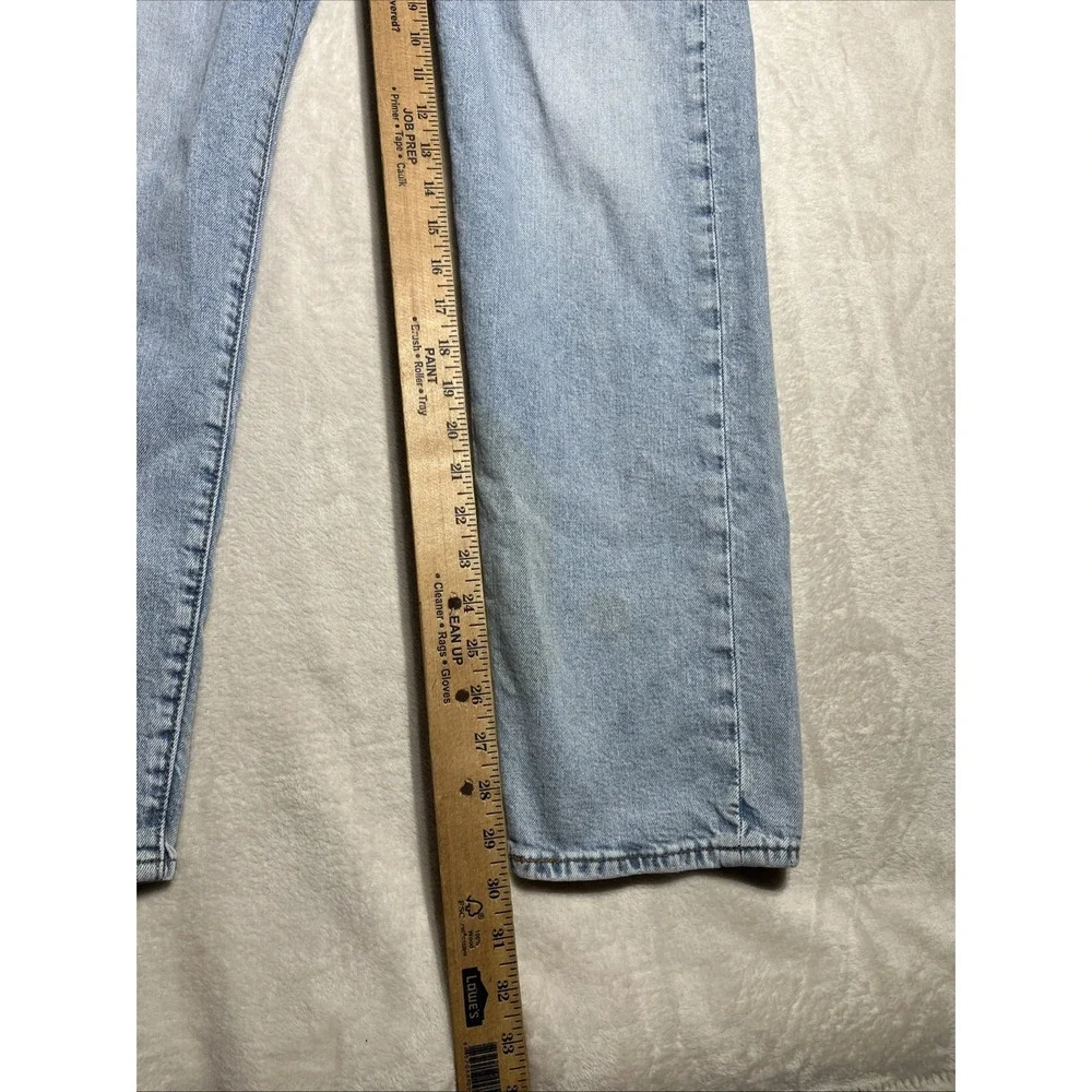 Levis Premium 502 Jeans Mens 34x32 (34x30)Light Wash Blue Tapered Stretch Denim